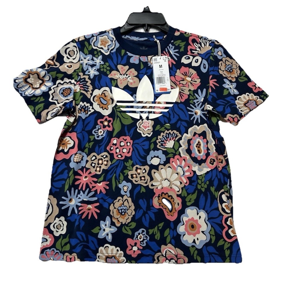 Adidas JK0527 Originals 3 Floral Kids Medium Cotton SS Tee Shirt (R1)
